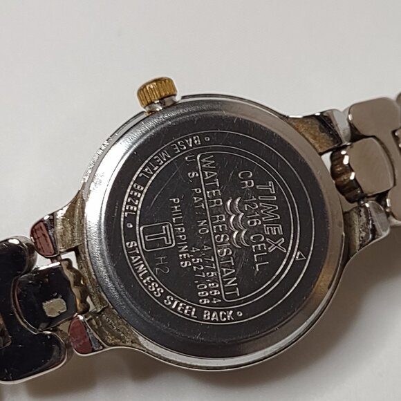 Two Tone Metal Band Timex Indiglo Watch With White Dial - Picture 11 of 14